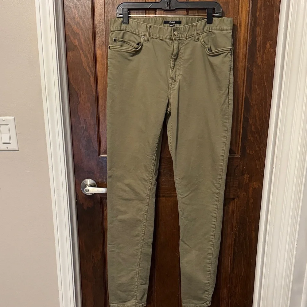 Quince Traveler 5 Pocket Men's Straight Leg Flat Front Khaki Chinos 32X34 - Picture 3 of 6